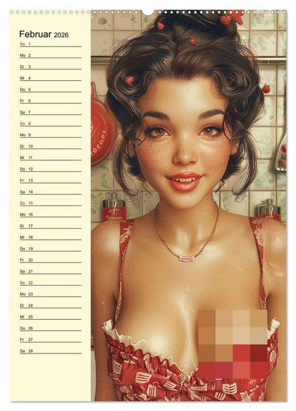Produktbild: Schatz, ich hab gekocht! Sexy-lustige Pin-up-Girls in der K&uuml;che (hochwertiger Premium Wandkalender 2026 DIN A2 hoch), Kunstdruck in Hochglanz