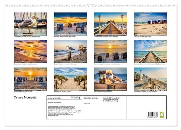 Produktbild: Ostsee Momente (Wandkalender 2027 DIN A2 quer), CALVENDO Monatskalender