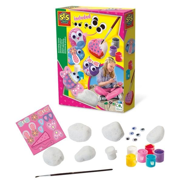 SES CREATIVE Malset Steine bemalen Girly