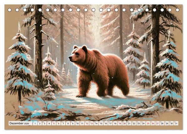 Produktbild: Ein Jahr mit den B&auml;ren - Ein majest&auml;tisches Leben in der Wildnis (Tischkalender 2026 DIN A5 quer), CALVENDO Monatskalender