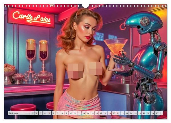 Produktbild: Atomic Beauties &ndash; The Retro Future Calendar (Wandkalender 2026 DIN A3 quer), CALVENDO Monatskalender