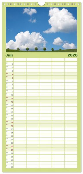 Produktbild: Familienplaner 2026 - Heimat Entdecken: Bergisches Land mit 5 Spalten (Wandkalender, 21 x 45 cm) CALVENDO