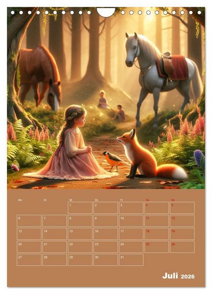 Produktbild: K&ouml;nigliche Momente - Kleine Prinzessin im M&auml;rchenwald (Wandkalender 2026 DIN A4 hoch), CALVENDO Monatskalender