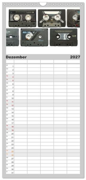 Produktbild: Familienplaner 2027 - Audio Tapes mit 5 Spalten (Wandkalender, 21 x 45 cm) CALVENDO
