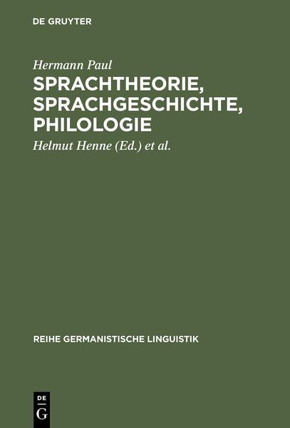 Produktbild: Sprachtheorie, Sprachgeschichte, Philologie