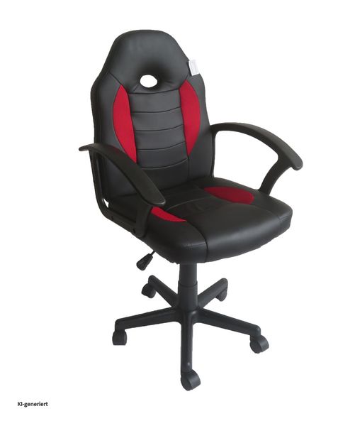 Produktbild: HTI-Living Schreibtischstuhl Junior h&ouml;henverstellbar ergonomischer Drehstuhl Schwarz-Rot