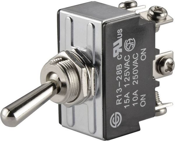 Produktbild: TRU Components 1587676 TC-R13-28B-06 Kippschalter 250 V/AC 10A 2 x Ein/Ein rastend 1St.