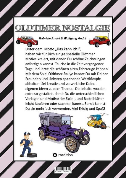 Produktbild: Craftbook - Spannende Oldtimer Rallye - Spiel - Sch&ouml;ne Motive - R&auml;tsel - Nostalgische Fahrzeuge Zum Ausmalen