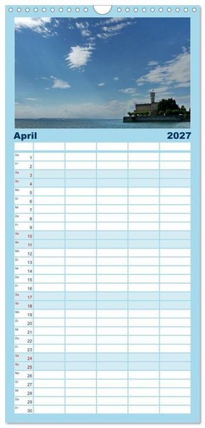 Produktbild: Familienplaner 2027 - Ein Jahr am BODENSEE mit 5 Spalten (Wandkalender, 21 x 45 cm) CALVENDO