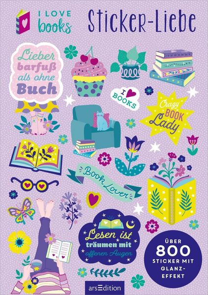 Produktbild: I Love Books &ndash; Sticker-Liebe
