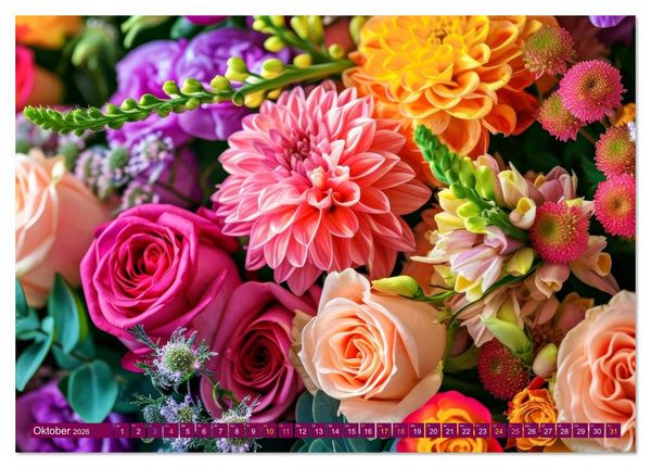 Produktbild: FLORISTIK - Im Reich der Blumen (Tischkalender 2026 DIN A5 quer), CALVENDO Monatskalender