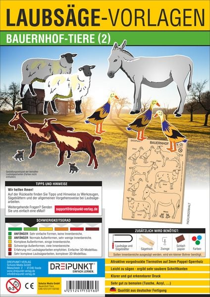 Laubsägevorlage Bauernhof-Tiere (2), von , Schulze Media