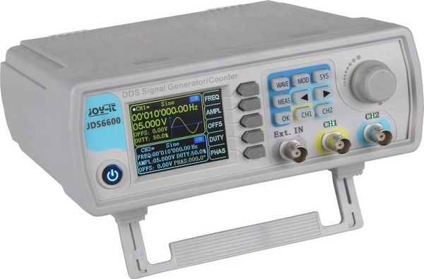Produktbild: Joy-it JDS6600 Funktionsgenerator netzbetrieben 0 Hz - 60 MHz 2-Kanal Sinus, Dreieck, Rechteck, Puls, Rauschen, Lorentzkurve