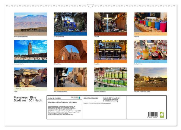 Produktbild: Marrakesch Eine Stadt aus 1001 Nacht (Wandkalender 2026 DIN A2 quer), CALVENDO Monatskalender