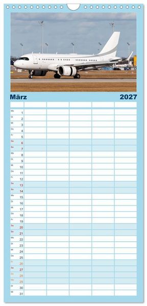 Produktbild: Familienplaner 2027 - Airbus A320 Das Brot und Butter Flugzeug mit 5 Spalten (Wandkalender, 21 x 45 cm) CALVENDO