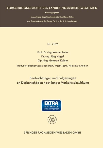 Produktbild: Beobachtungen und Folgerungen an Deckensch&auml;den nach langer Verkehrseinwirkung