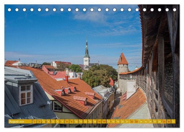 Produktbild: T&uuml;ren-Tore-Tallinn, Stadt mit m&auml;rchenhafter Atmosph&auml;re und Charme (Tischkalender 2026 DIN A5 quer), CALVENDO Monatskalender