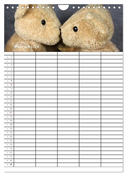 Produktbild: Der Teddyb&auml;ren-Familienplaner (Wandkalender 2026 DIN A4 hoch), CALVENDO Monatskalender