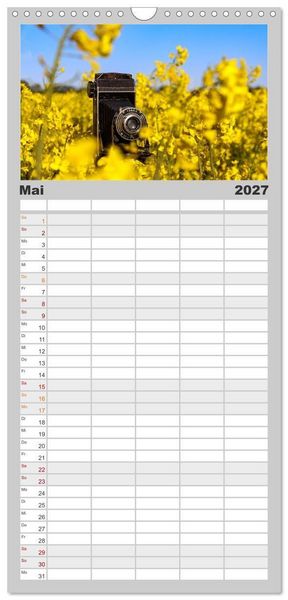 Produktbild: Familienplaner 2027 - Alte Fotoapparate, Augenzeugen der Zeit mit 5 Spalten (Wandkalender, 21 x 45 cm) CALVENDO