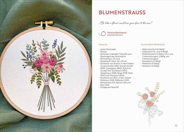 Produktbild: Florale Stickerei