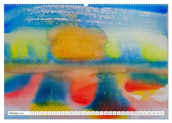 Produktbild: Roland Reiff Aquarelle Himmelslanschaften (hochwertiger Premium Wandkalender 2026 DIN A2 quer), Kunstdruck in Hochglanz