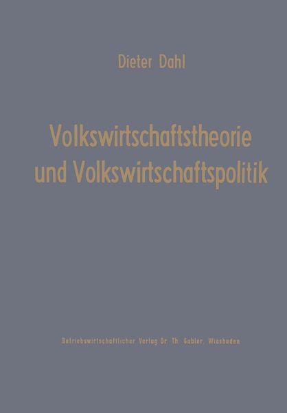 Produktbild: Volkswirtschaftstheorie und Volkswirtschaftspolitik