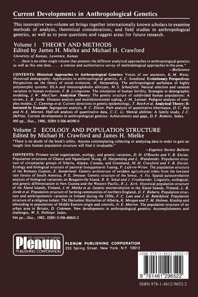 Produktbild: Current Developments in Anthropological Genetics