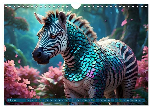 Produktbild: ZEBRAS - Modern Art (Wandkalender 2026 DIN A4 quer), CALVENDO Monatskalender