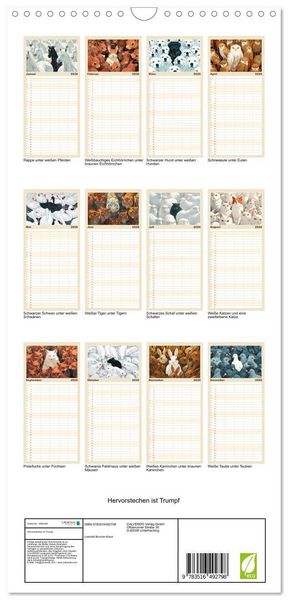 Produktbild: Familienplaner 2026 - Hervorstechen ist Trumpf mit 5 Spalten (Wandkalender, 21 x 45 cm) CALVENDO