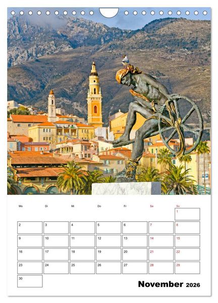 Produktbild: C&ocirc;te d&rsquo;Azur - Reiseziel am Mittelmeer (Wandkalender 2026 DIN A4 hoch), CALVENDO Monatskalender
