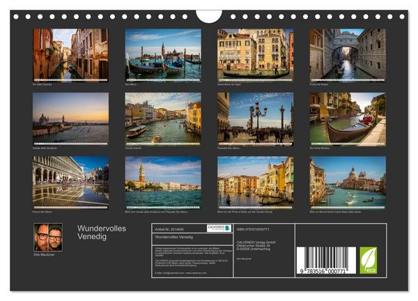 Produktbild: Wundervolles Venedig (Wandkalender 2026 DIN A4 quer), CALVENDO Monatskalender