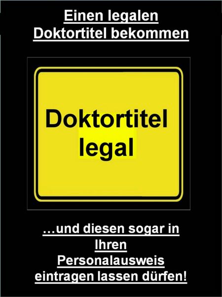 Produktbild: Einen legalen Doktortitel bekommen