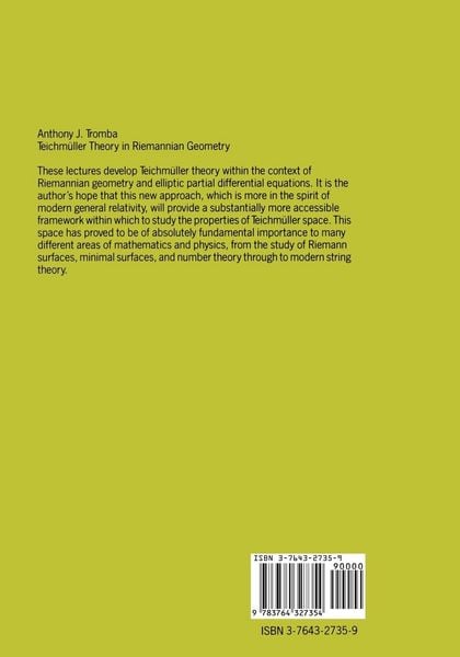 Produktbild: Teichm&uuml;ller Theory in Riemannian Geometry