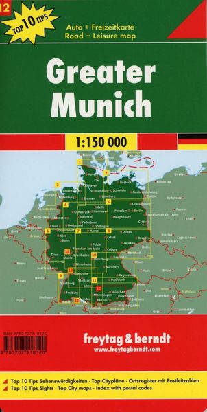Produktbild: Freytag & berndt Stra&szlig;enkarte Rund um M&uuml;nchen 1:150.000