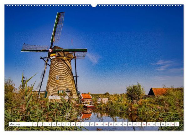 Produktbild: Die Windm&uuml;hlen von Kinderdijk - UNESCO Welterbe (Wandkalender 2026 DIN A2 quer), CALVENDO Monatskalender