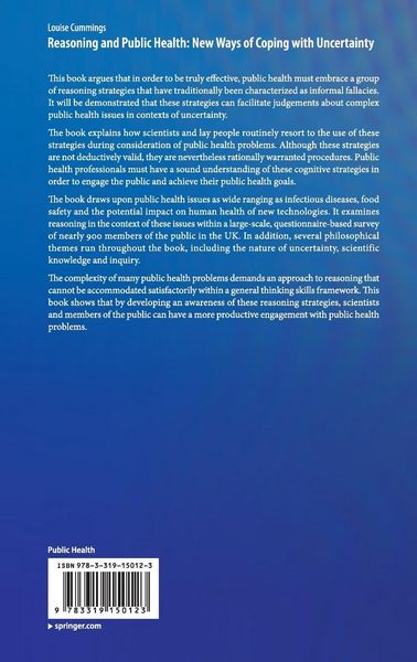 Produktbild: Reasoning and Public Health: New Ways of Coping with Uncertainty