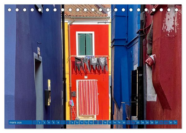 Produktbild: Le linge de Burano (Calendrier de bureau 2026 DIN A5 vertical), CALVENDO calendrier mensuel
