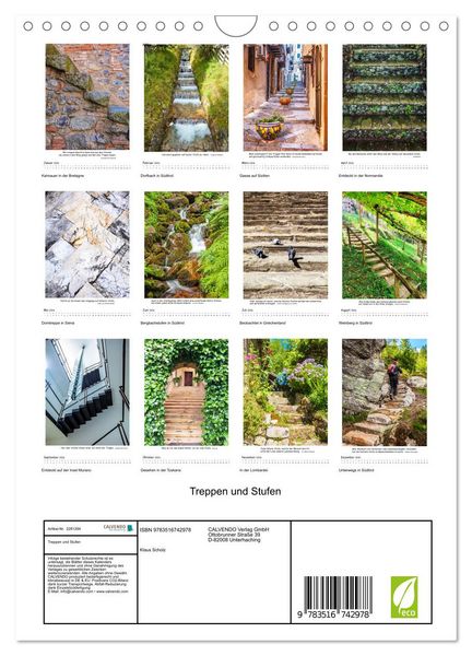Produktbild: Treppen und Stufen (Wandkalender 2026 DIN A4 hoch), CALVENDO Monatskalender