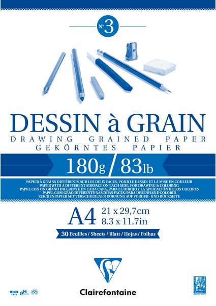 Produktbild: Zeichenblock A4 verleimt, 21x29,7cm, 180g, 30 Blatt