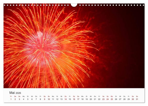 Produktbild: Feuerwerke - Kunstwerke am Himmel (Wandkalender 2026 DIN A3 quer), CALVENDO Monatskalender