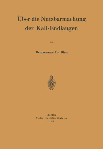 Produktbild: &Uuml;ber die Nutzbarmachung der Kali-Endlaugen