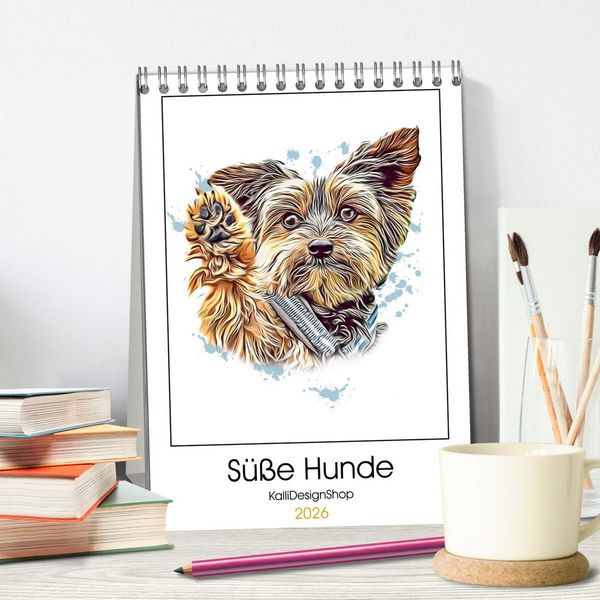 Produktbild: S&uuml;&szlig;e Hunde (Tischkalender 2026 DIN A5 hoch), CALVENDO Monatskalender