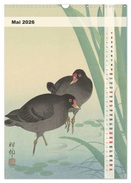 Produktbild: Ohara Koson - Gefiederte Sch&ouml;nheiten (Wandkalender 2026 DIN A3 hoch), CALVENDO Monatskalender