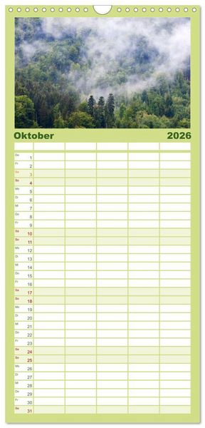Produktbild: Familienplaner 2026 - Mangfallgebirge mit 5 Spalten (Wandkalender, 21 x 45 cm) CALVENDO