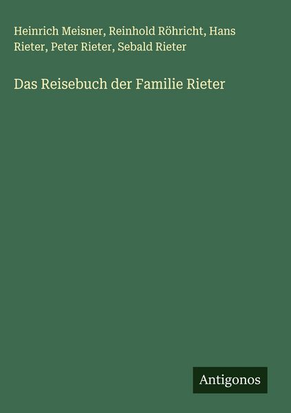Produktbild: Das Reisebuch der Familie Rieter