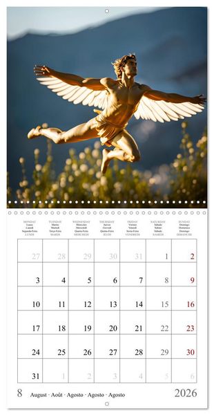 Produktbild: AI heroes, gods and creatures of Greek mythology (Wall Calendar 2026 12 &times; 12 Inch) CALVENDO 12 Month Wall Calendar