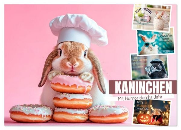 KANINCHEN Mit Humor durchs Jahr (Wandkalender 2026 DIN A4 quer), CALVENDO Monatskalender