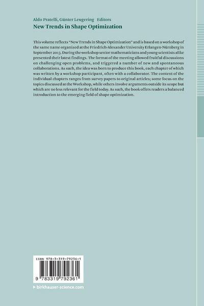 Produktbild: New Trends in Shape Optimization