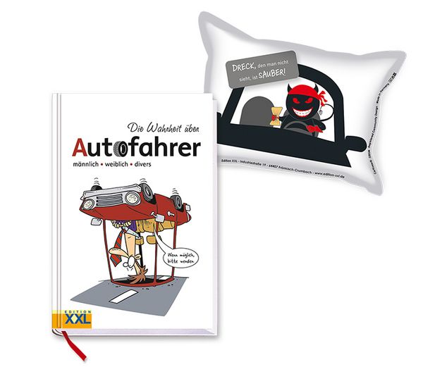 Produktbild: Die Wahrheit &uuml;ber Autofahrer (Buch) mit Scheibenschwamm