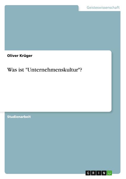 Produktbild: Was ist "Unternehmenskultur"?